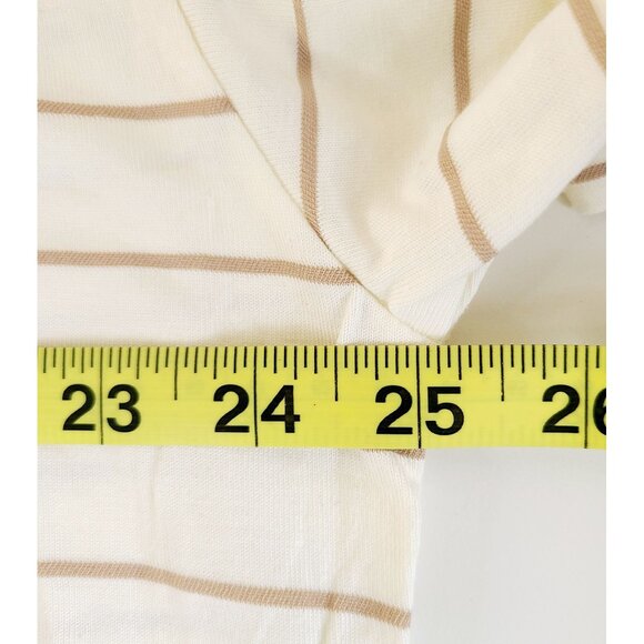 Time and Tru womens Striped XXXL T-Shirt With Pocket Cotton Blend Beige & White - Picture 6 of 7